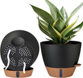 2 Pack 10 inch Plant Pots, PP Plastic Self Watering Plant Pot by Montresor