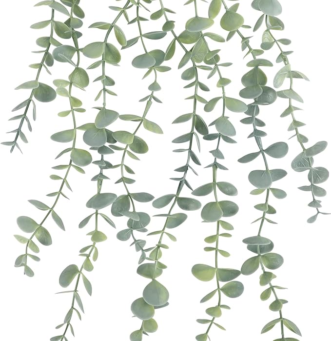 COCOBOO 2 Pcs Artificial Eucalyptus Plants Shelf Hanging Fake Plant in Pot - Image 3