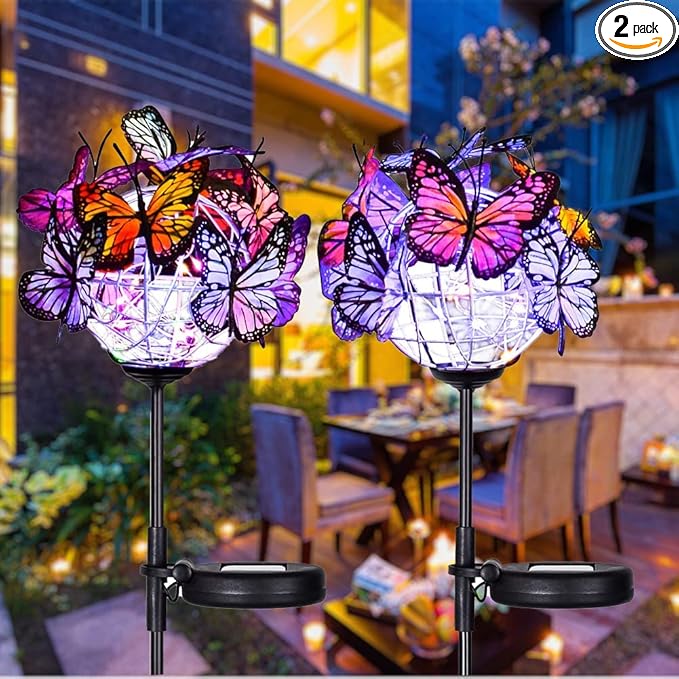 Outdoor Solar Lights 2 Pack, Solar Garden Lights by Weepong