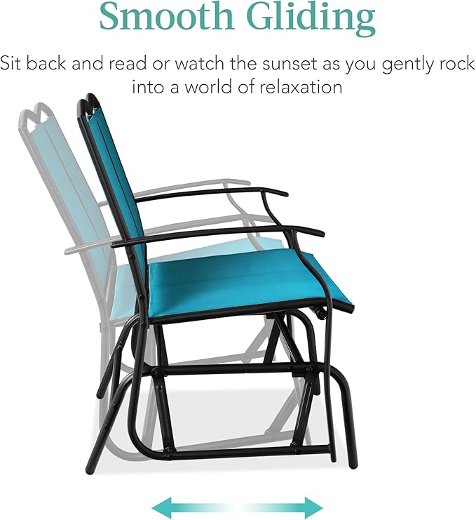 Best Choice Products 2-Person Outdoor Patio Swing Glider Steel Bench Loveseat - Image 4