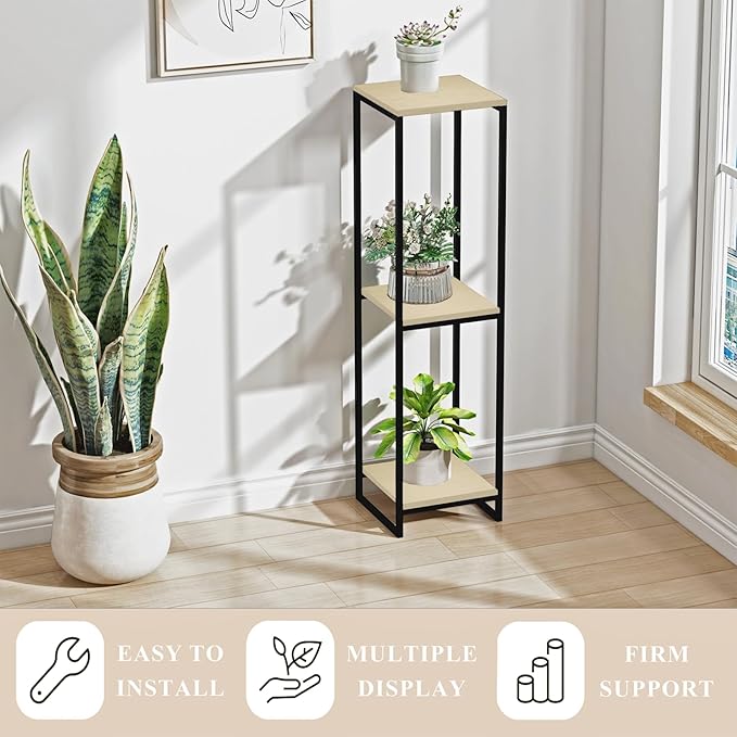 46" Tall Plant Stand Indoor, 3-Tier Modern Plant Shelf, Corner Flower Pot - Image 4