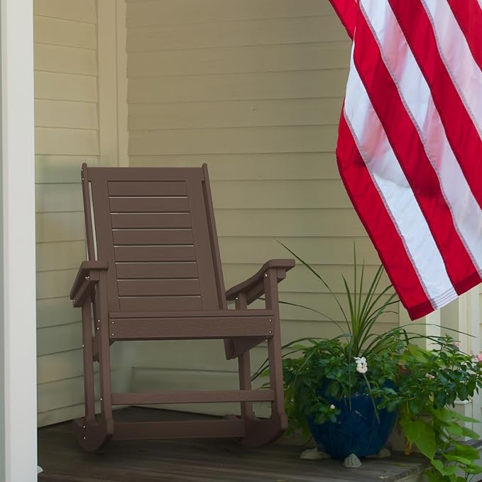 GREENVINES Outdoor Rocking Chairs | Set of 4 | Porch Rocker | HDPE Plastic | - Image 6