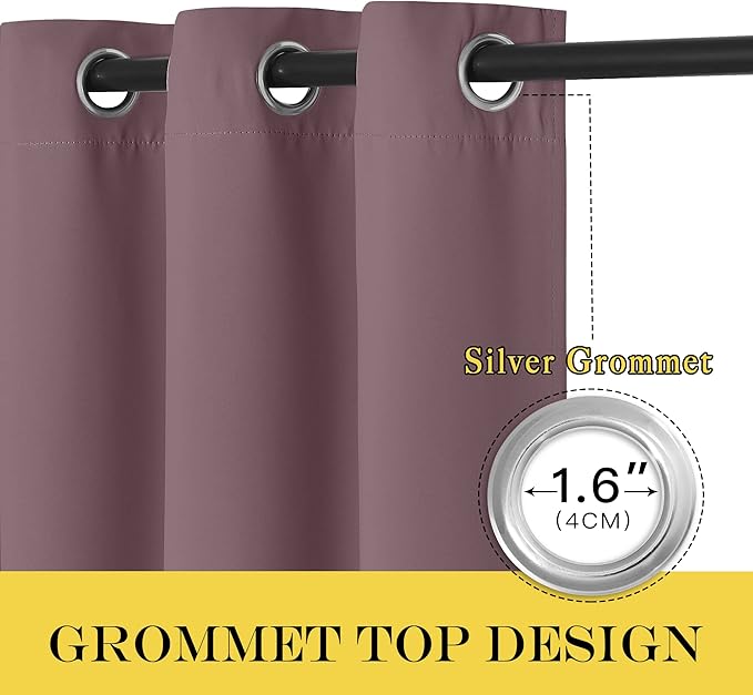 NICETOWN Blackout Sliding Glass Door Curtains, Room Darkening Thermal Insulated - Image 4