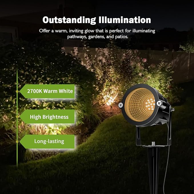 Low Voltage Landscape Lights, 10W 12/24V 2700K Warm White Landscape Lighting - Image 3