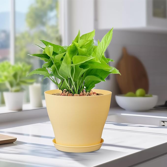6 inch Plastic Nursery Pots, 16 Pack Plant Pots - Image 5