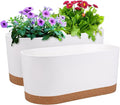 QCQHDU 16" L x 7.6" W x 7" H Window Planter Box, 2 Pack Self Watering Pots by QCQHDU
