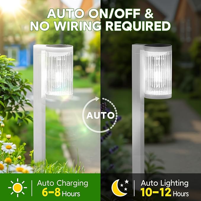 Solar Pathway Lights Outdoor, 6 Pack Upgraded Outdoor Solar Lights - Image 3