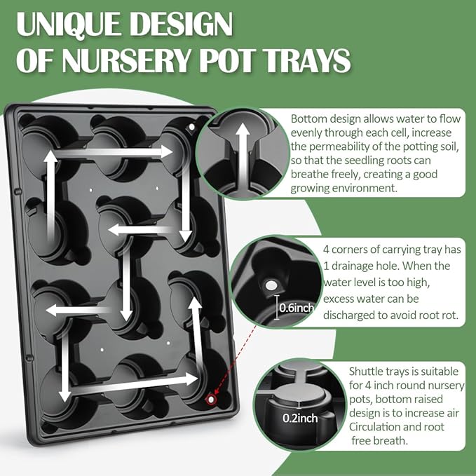 12 Cell Round Nursery Pot Trays Thickened Durable Seedling Pots Shuttle - Image 3