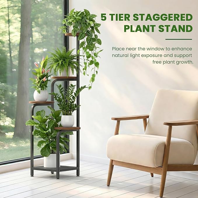 TOSKING 5 Tier Metal Plant Stand Indoor 48''H Tall, Heavy Duty Plant Shelf - Image 8