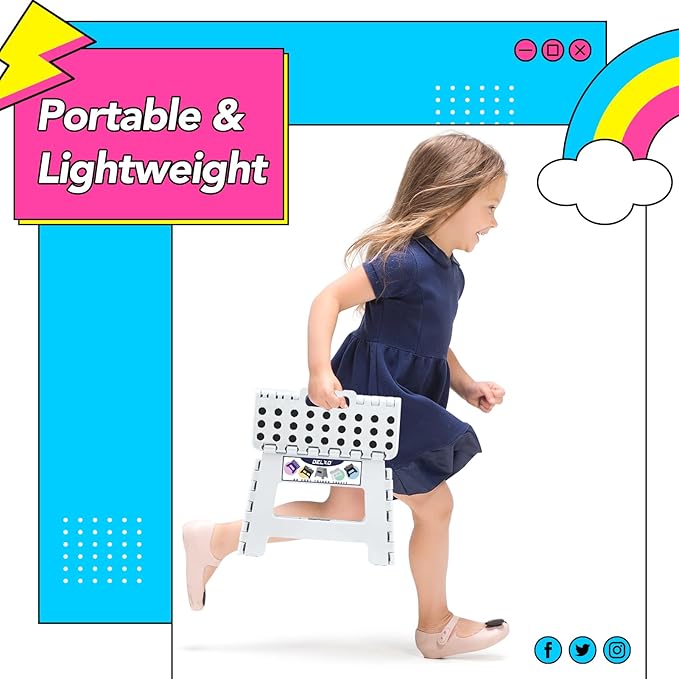 Delxo 9 Inch Folding Step Stool, Portable Collapsible Step Stool - Image 6