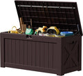 JUMMICO 120 Gallon Resin Deck Box, Large Outdoor Storage Box Waterproof & by JUMMICO