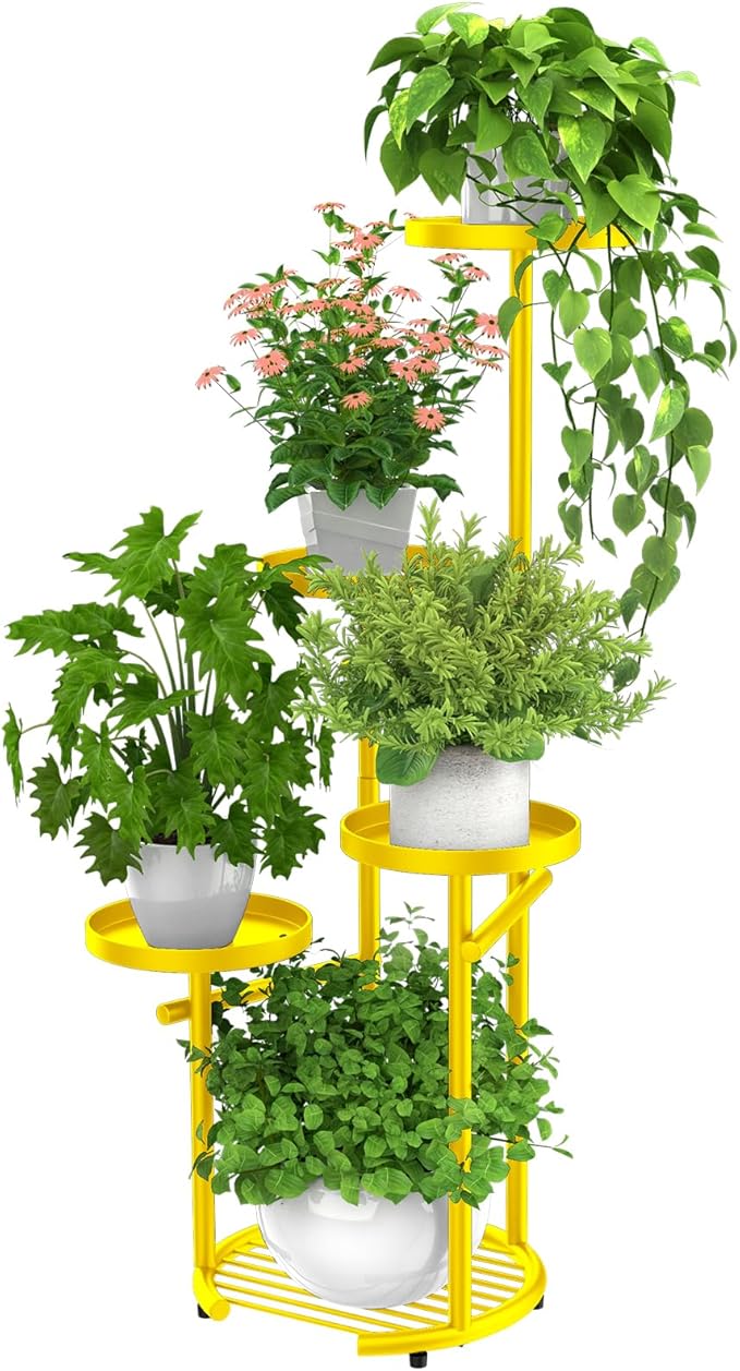 TOSKING 5 Tier Metal Plant Stand Indoor， Plant Shelf, Corner Shelf Flower Pot by TOSKINGESSENCE