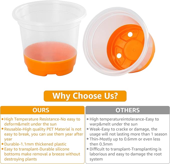 MIXC Thickened Clear Nursery Pots - Image 6