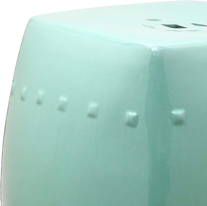 Safavieh Castle Gardens Collection Villa White Glazed Ceramic Garden Stool - Image 4