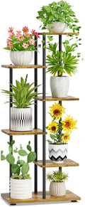 iDavosic.ly 5 Tier Plant Stand Indoor, Tiered Corner Metal Wood Multiple Flower by iDavosicly