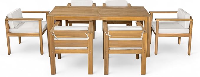 Merax 7-Piece Patio Dining Table Set, Outdoor Furniture Set - Image 9