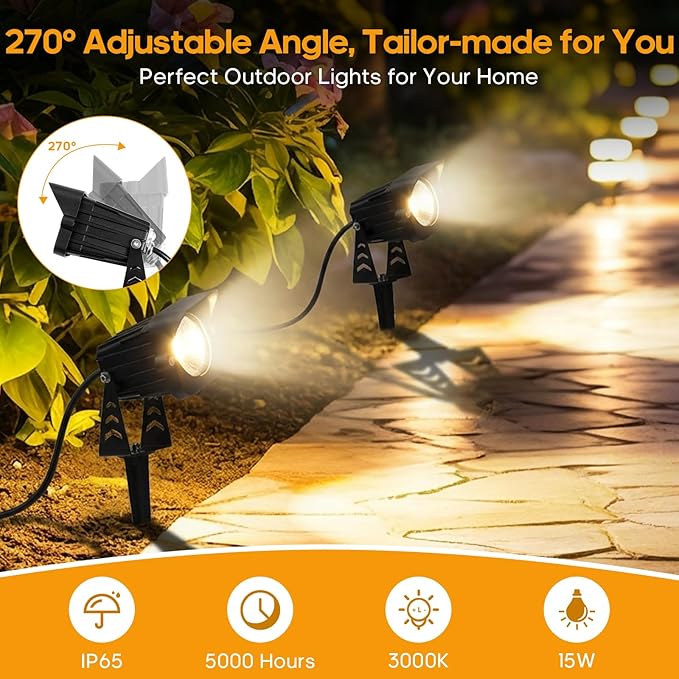 Dusk to Dawn Outdoor Lighting, 15W Spot Lights Outdoor - Image 6