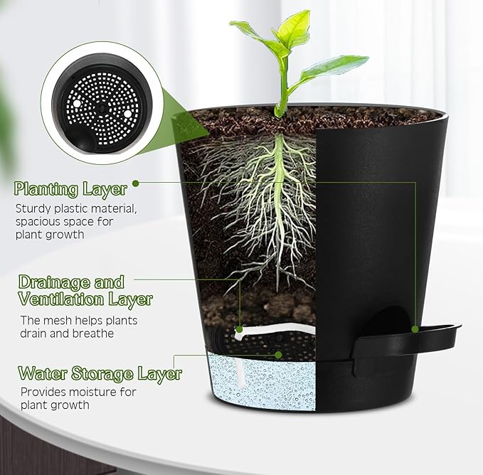 Baderke 6 Sets Wall Planters for Indoor Plants Hanging Wall Planter - Image 3