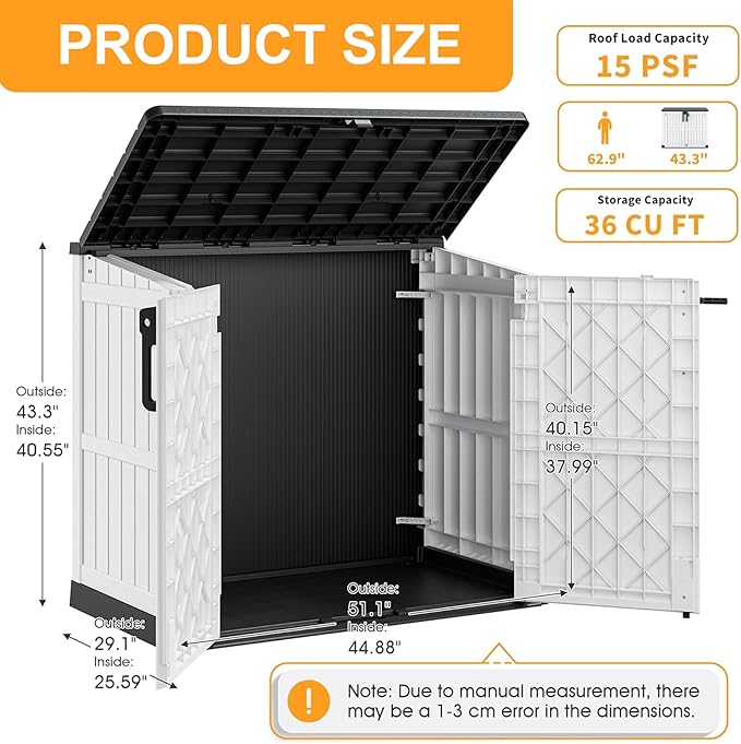 LHBcraft Outdoor Storage Cabinet 36 Cu Ft - Image 7