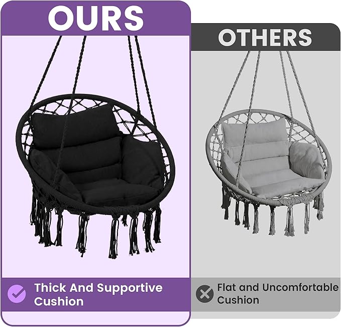 Macrame Hammock Hanging Swinging Chair - Image 2