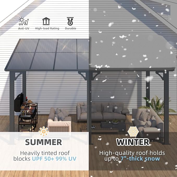 AECOJOY 14' x 8' Gazebo Outdoor Pergola - Image 2