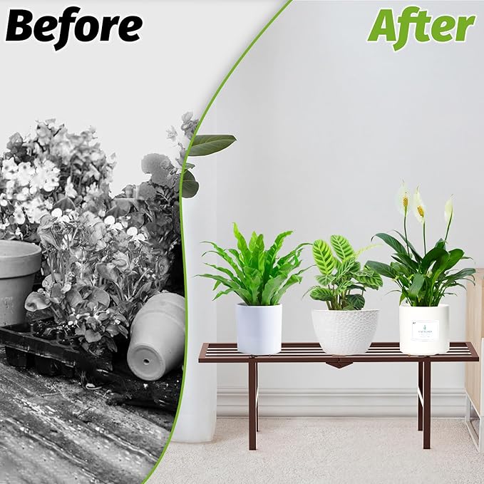 2 Pack Metal Plant Stand Outdoor Indoor, 1 Tier Folding Tiered Flower Plant - Image 9