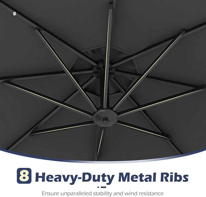 Tangkula 10ft Solar LED Patio Umbrella - Image 9