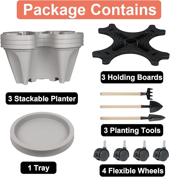 DUNCHATY Stackable Planter, Vertical Garden Planter - Image 8