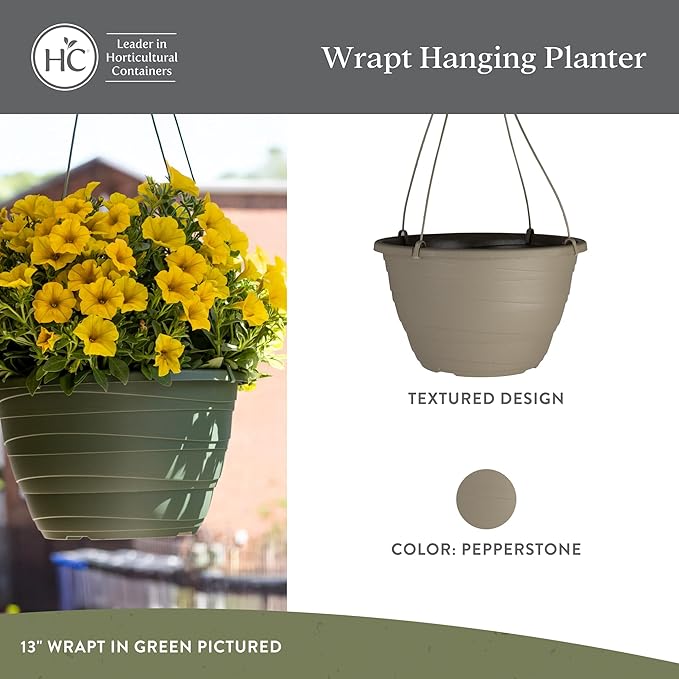 The HC Companies 11 Inch Wrapt Hanging Planters, Lightweight UV-Resistant - Image 2