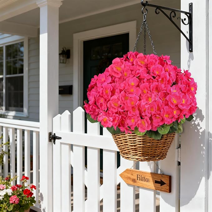 Artificial Geraniums Flowers for Outdoors, 6 Bundles Realistic Silk Fake - Image 5