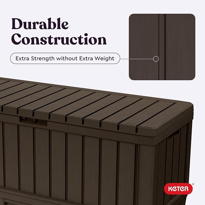 Keter Kentwood 92 Gallon Resin Deck Box-Organization and Storage - Image 7