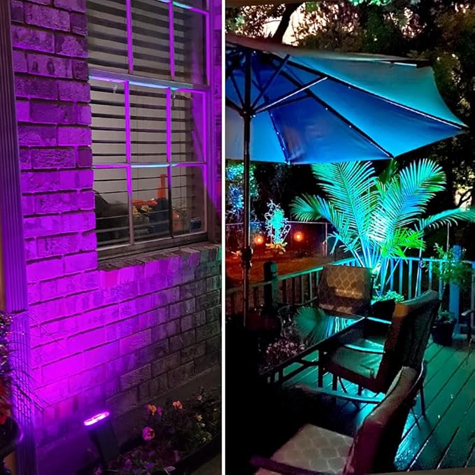 Spotlights Outdoor, RGB Color Changing Landscape Lights 12W 800lm 120V Plug in - Image 7