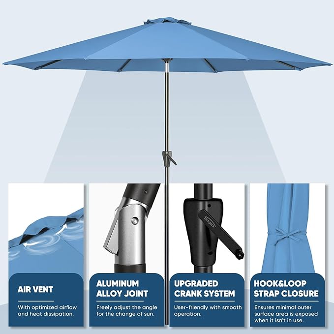Tempera Patio Market Outdoor Table Umbrella - Image 4