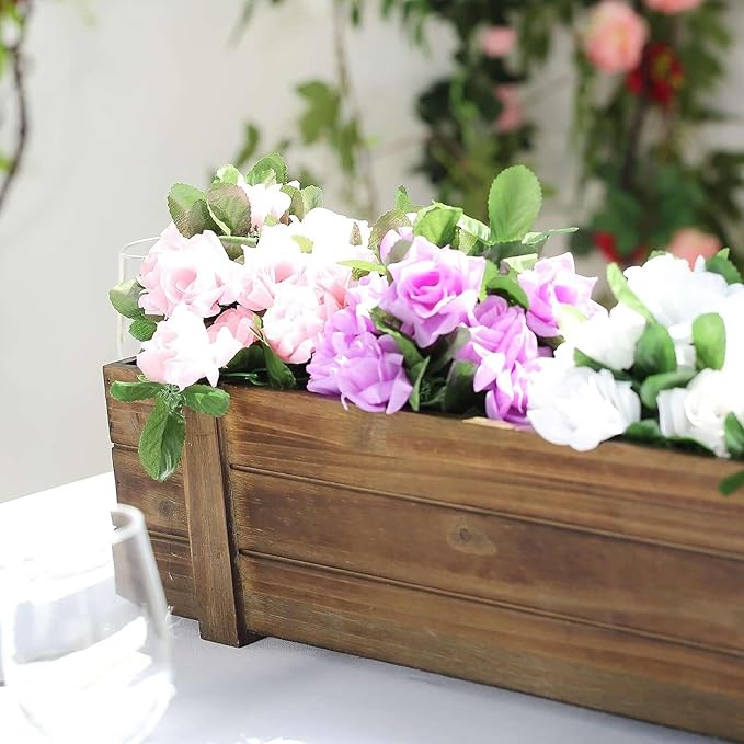 Efavormart 30"x6" Smoked Brown Wood Planter Box - Image 9