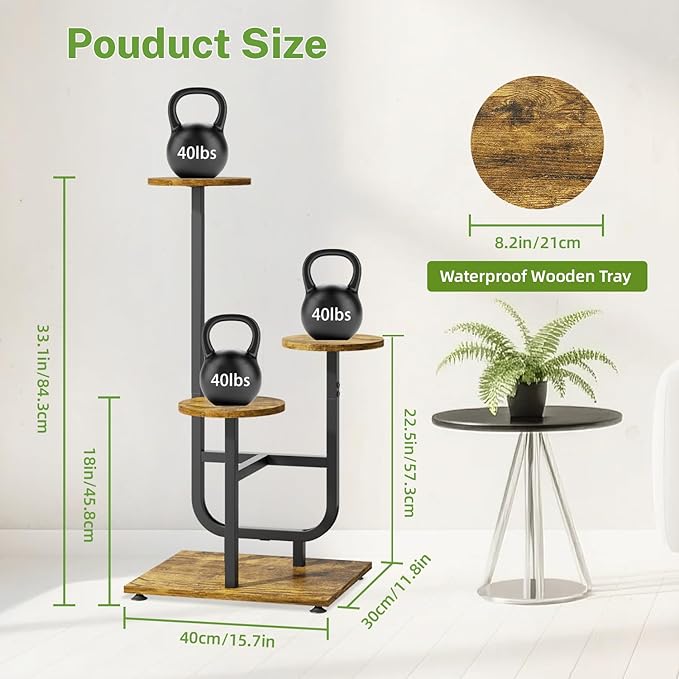 iDavosic.ly 3 Tier Plant Stand Indoor, Corner Tiered Multiple Flower Holder - Image 3