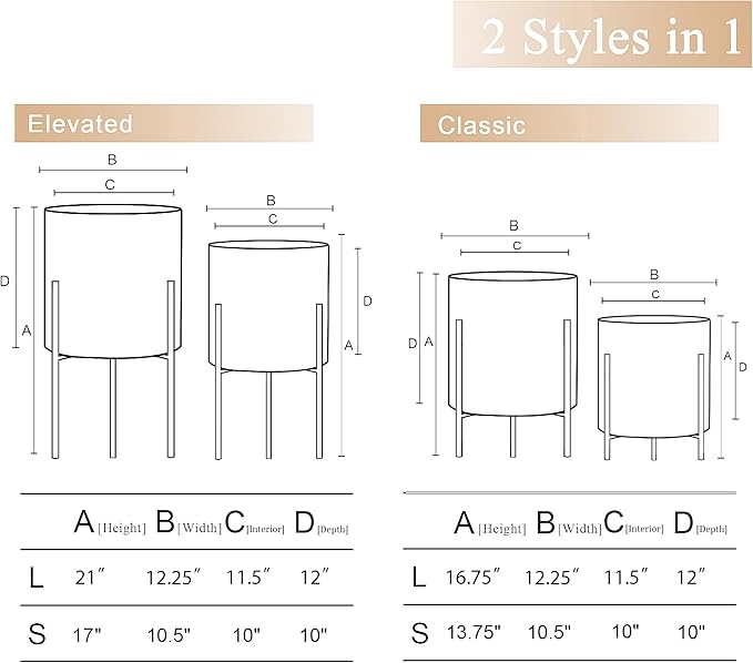 ARNIS Modern Planter Pots, Decorative Planters, Metal Pots - Image 5