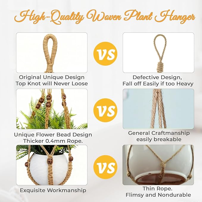 35 Inch Macrame Plant Hanger, Large - Image 6