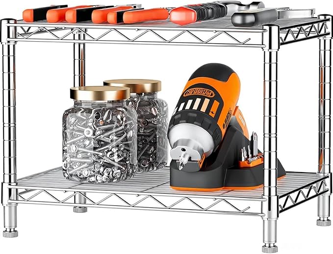 Xcity Storage Shelves, 2 Tier Heavy Duty Metal Shelving Unit - Image 3