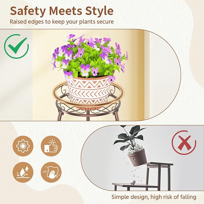 LASZOLA Bronze 3 Tier Tall Plant Stand - Image 8