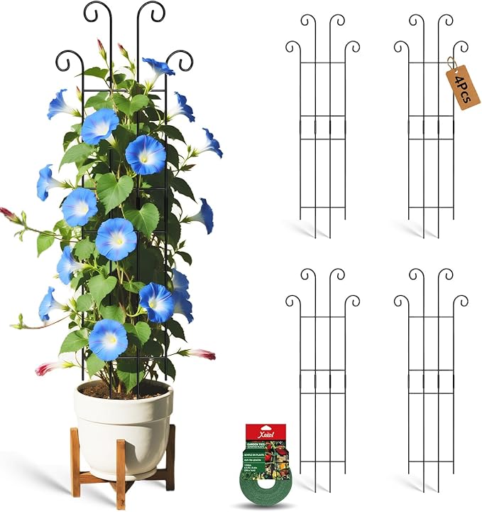 32.6in Tall Plant Trellis Indoor, Metal Garden Trellis by Xeeol