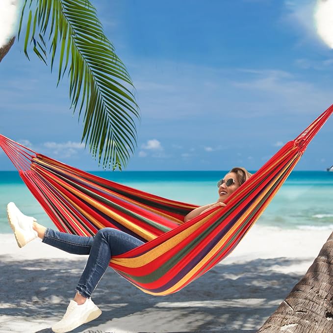 ANYOO Cotton Hammock Portable Camping Hammocks - Image 8