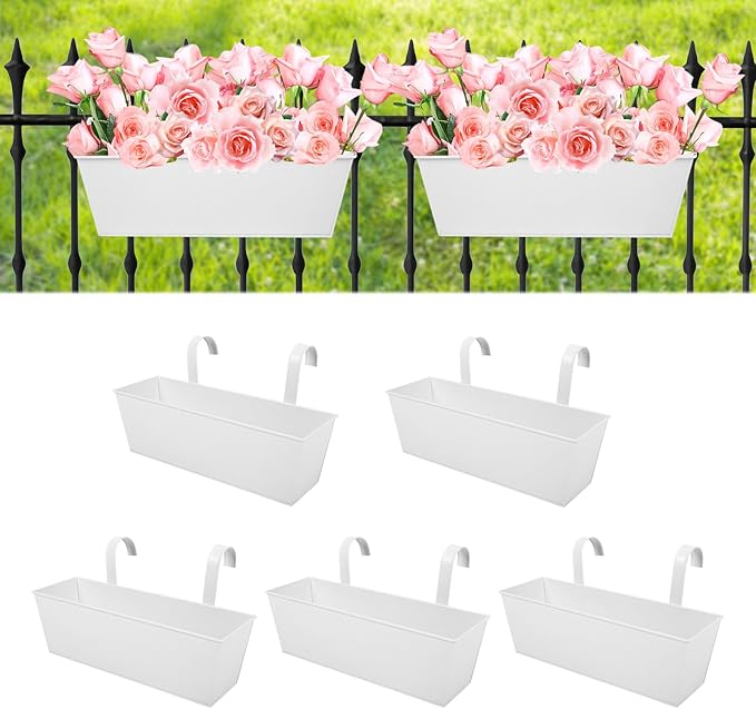 Railing Planters Outdoor Balcony 16 Inch Deck Over The Railing Planter Boxes by Holensun