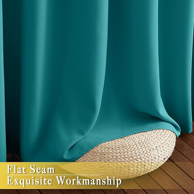 NICETOWN Blackout Peacock Teal Curtain - Image 7