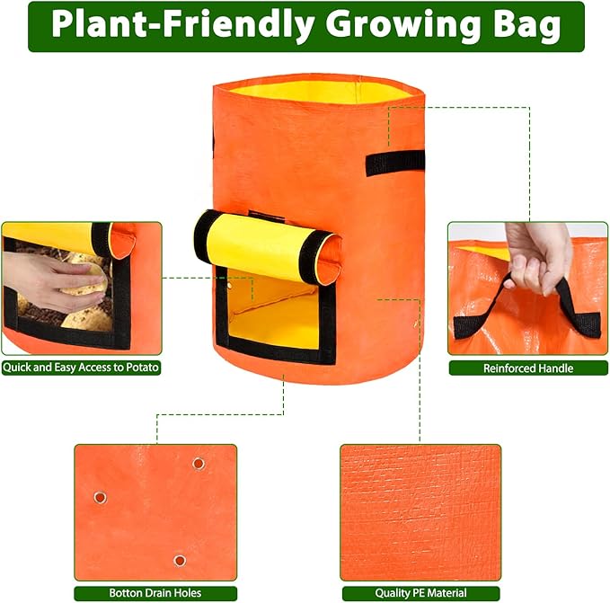 JJGoo Potato Grow Bags, 4 Pack 10 Gallon - Image 5