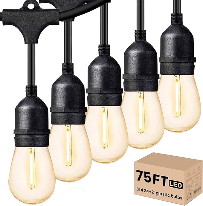 Svater Outdoor Led String Lights 75 FT, Patio Lights by Svater