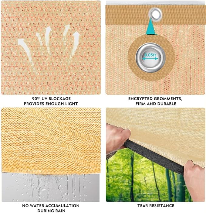 90% Shade Cloth Sun Shade Fabric Privacy Screen Shade Cover - Image 5