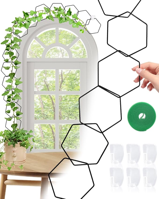 18 Pcs Garden Chain Trellis for Indoor Climbing Plants, Unique 6-Corner Plant by Unknown