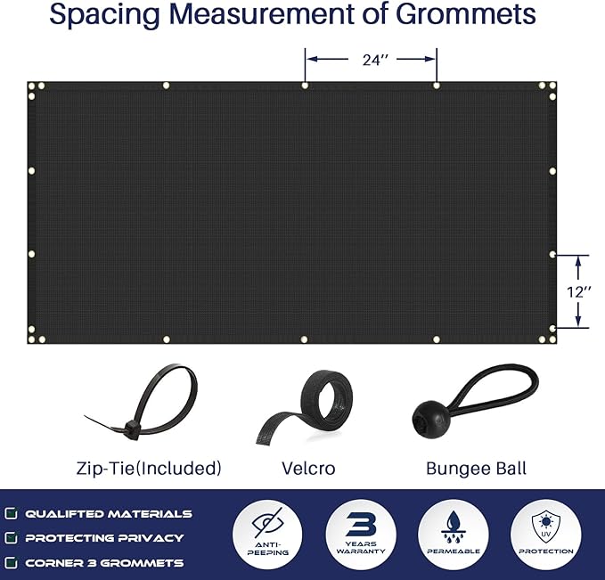 Windscreen4less Privacy Fence Screen Heavy Duty Windscreen Fencing Mesh Fabric - Image 6