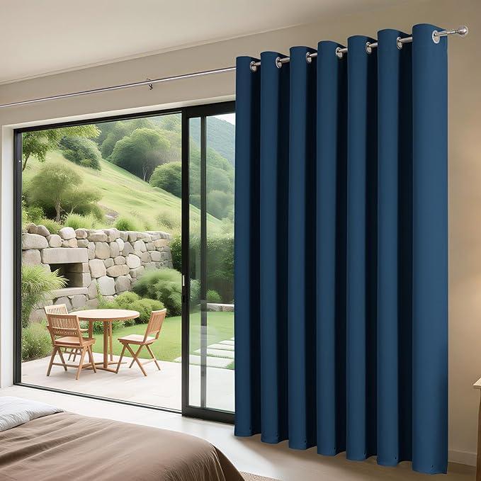 Joydeco Blackout Patio Sliding Door Curtains 72 Inches Long, Grommet Privacy - Image 3