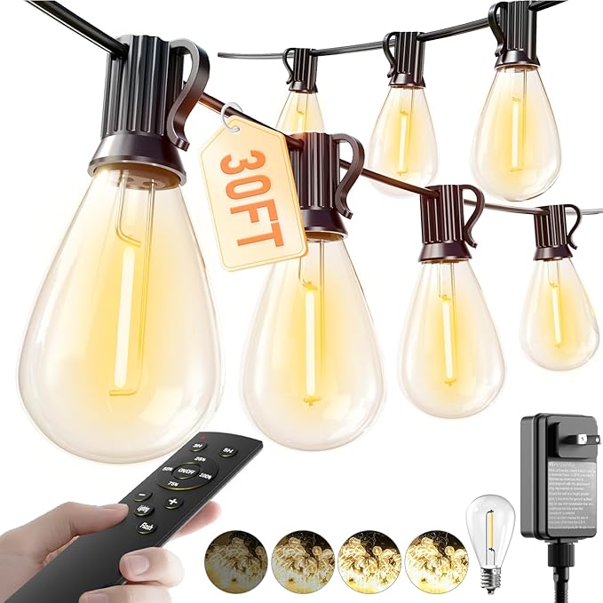 luckystyle 30FT LED Outdoor String Lights by luckystyle